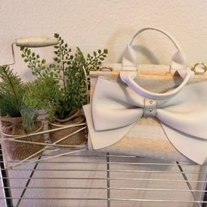 Betsey Johnson striped straw purse